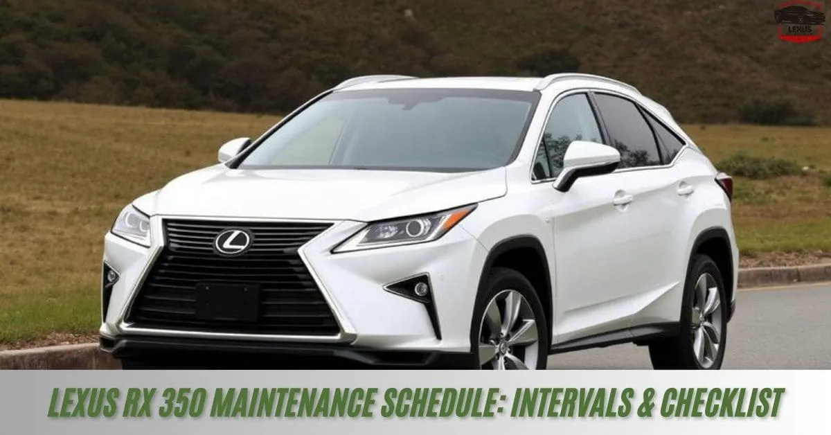 Lexus RX 350 Maintenance Schedule: Intervals & Checklist