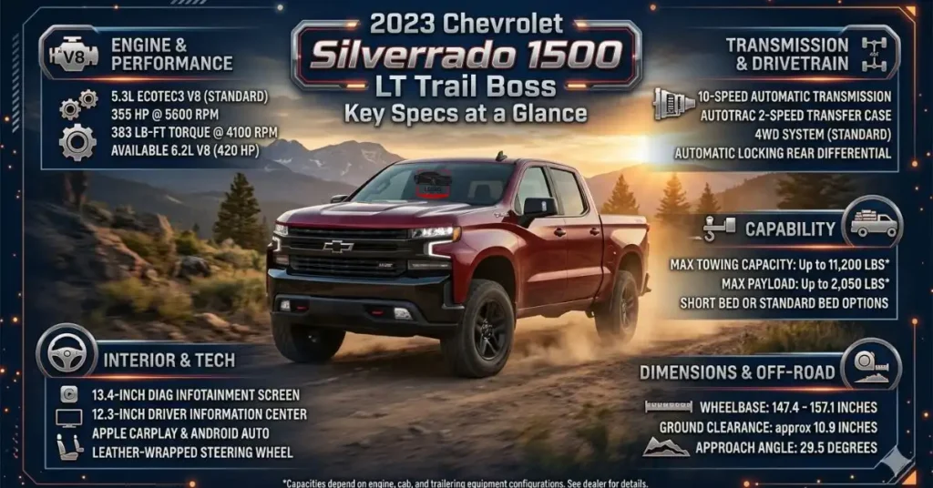 2023-chevrolet-silverado-1500-lt-trail-boss-key-specs-at-a-glance 2023 Chevrolet Silverado 1500 LT Trail Boss: Key Specs at a Glance