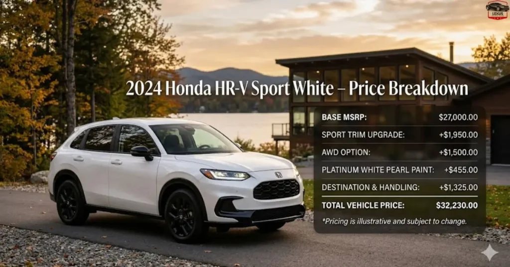2024 Honda HR-V Sport White –Price Breakdown