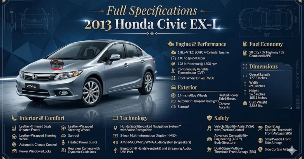 Full Specifications 2013 Honda Civic EX-L