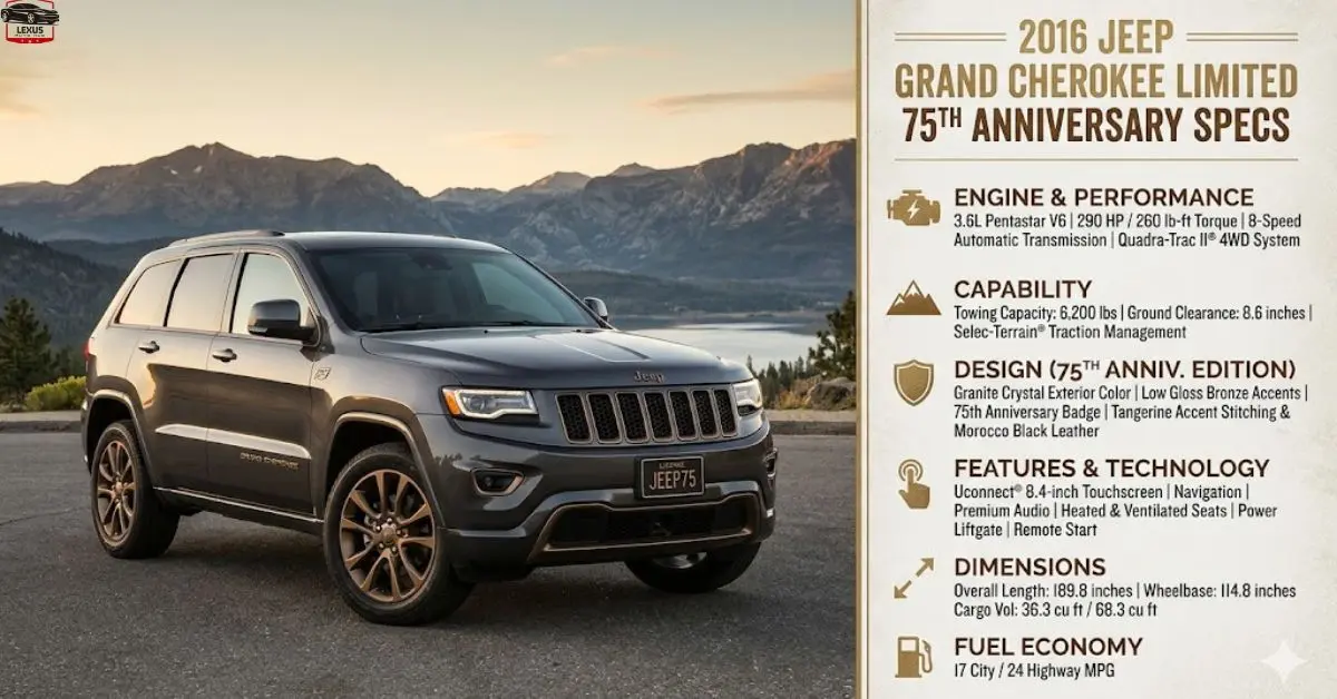 2016 Jeep Grand Cherokee Limited 75th Anniversary Specs
