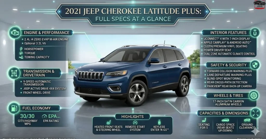 2021 Jeep Cherokee Latitude Plus: Full Specs at a Glance