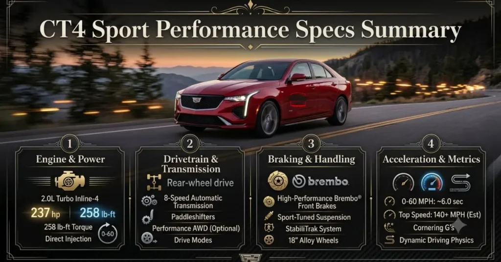 CT4 Sport Performance Specs Summary